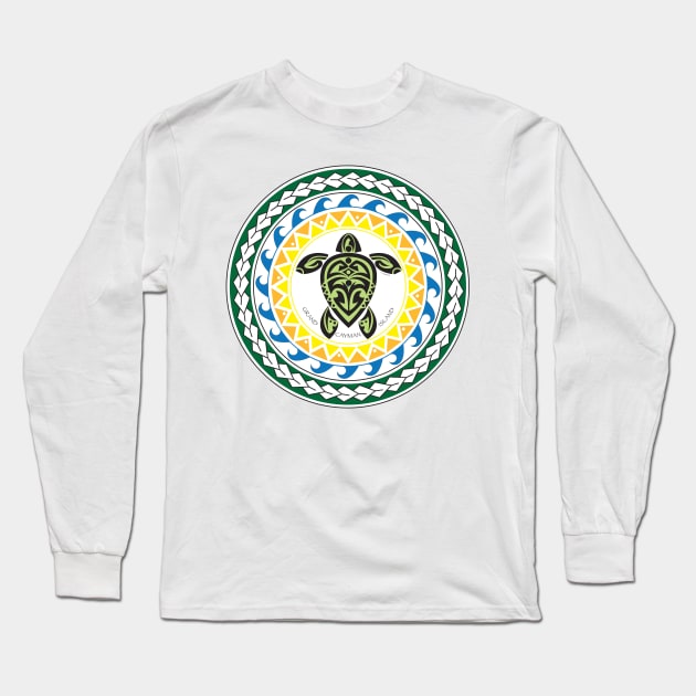 Tribal Turtle Tattoo Mandala Grand Cayman Island Long Sleeve T-Shirt by srwdesign